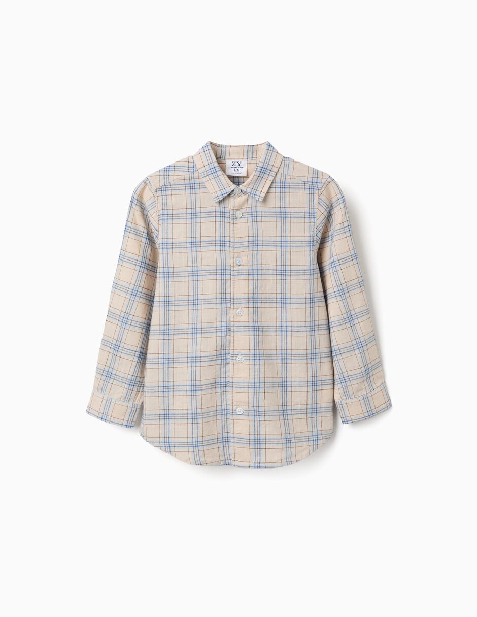 Camisa casual de algodón manga larga para niño