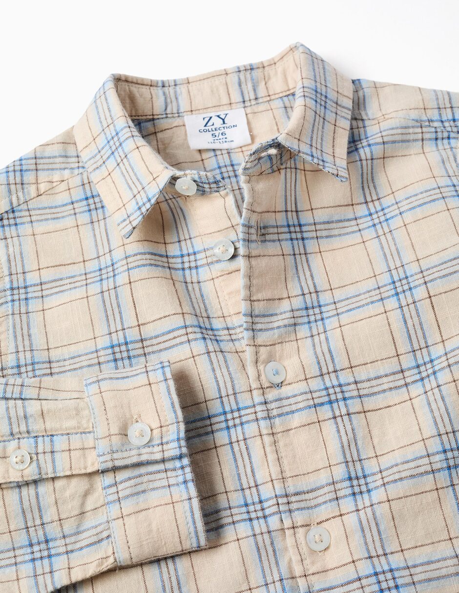Camisa casual de algodón manga larga para niño 3
