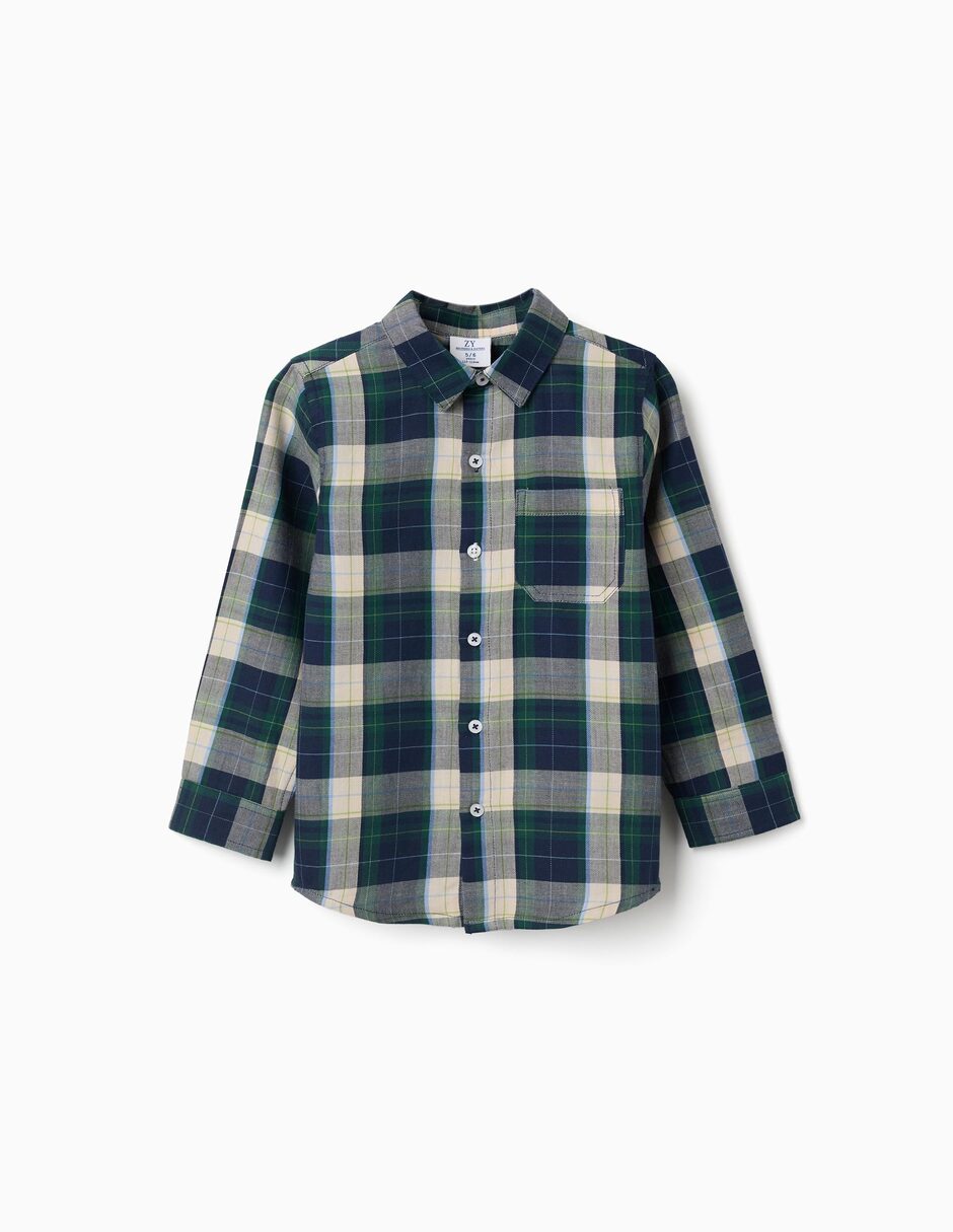 Camisa casual de algodón manga larga para niño