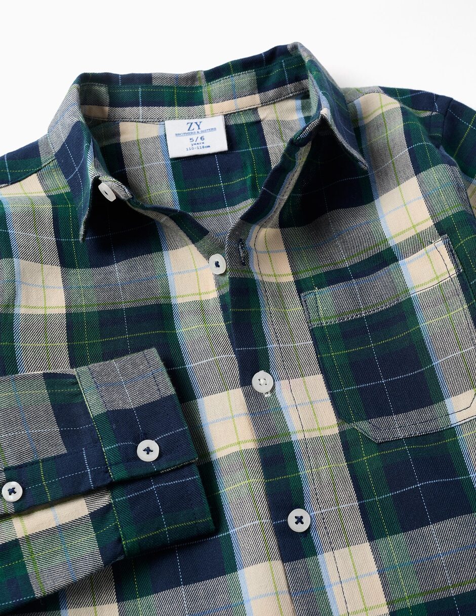 Camisa casual de algodón manga larga para niño 3