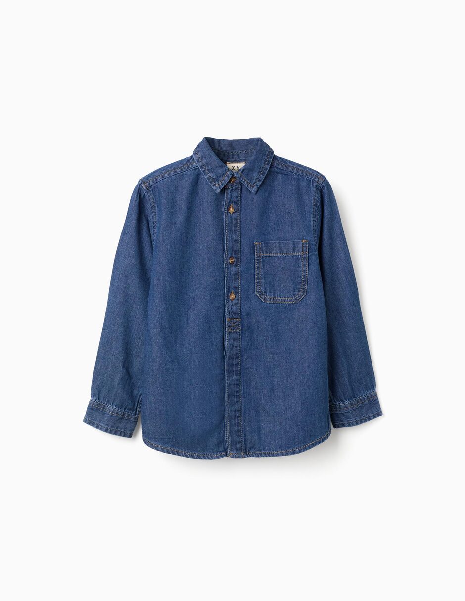 Camisa casual de algodón manga larga para niño Camisa casual de algodón manga larga para niño