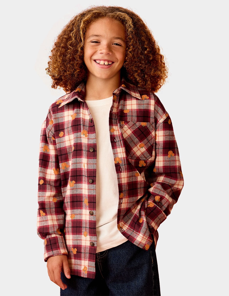 Camisa casual de algodón manga larga para niño Camisa casual de algodón manga larga para niño