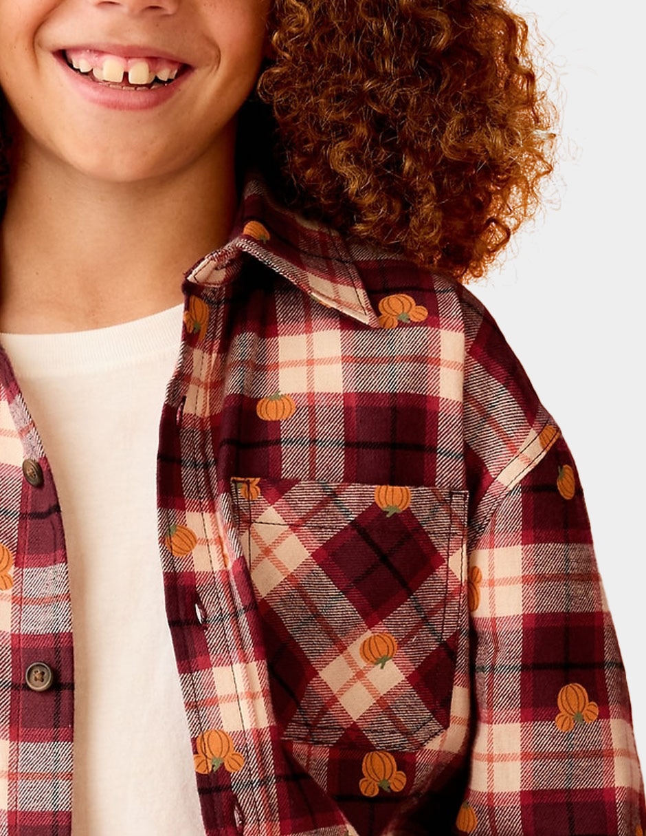 Camisa casual de algodón manga larga para niño 2
