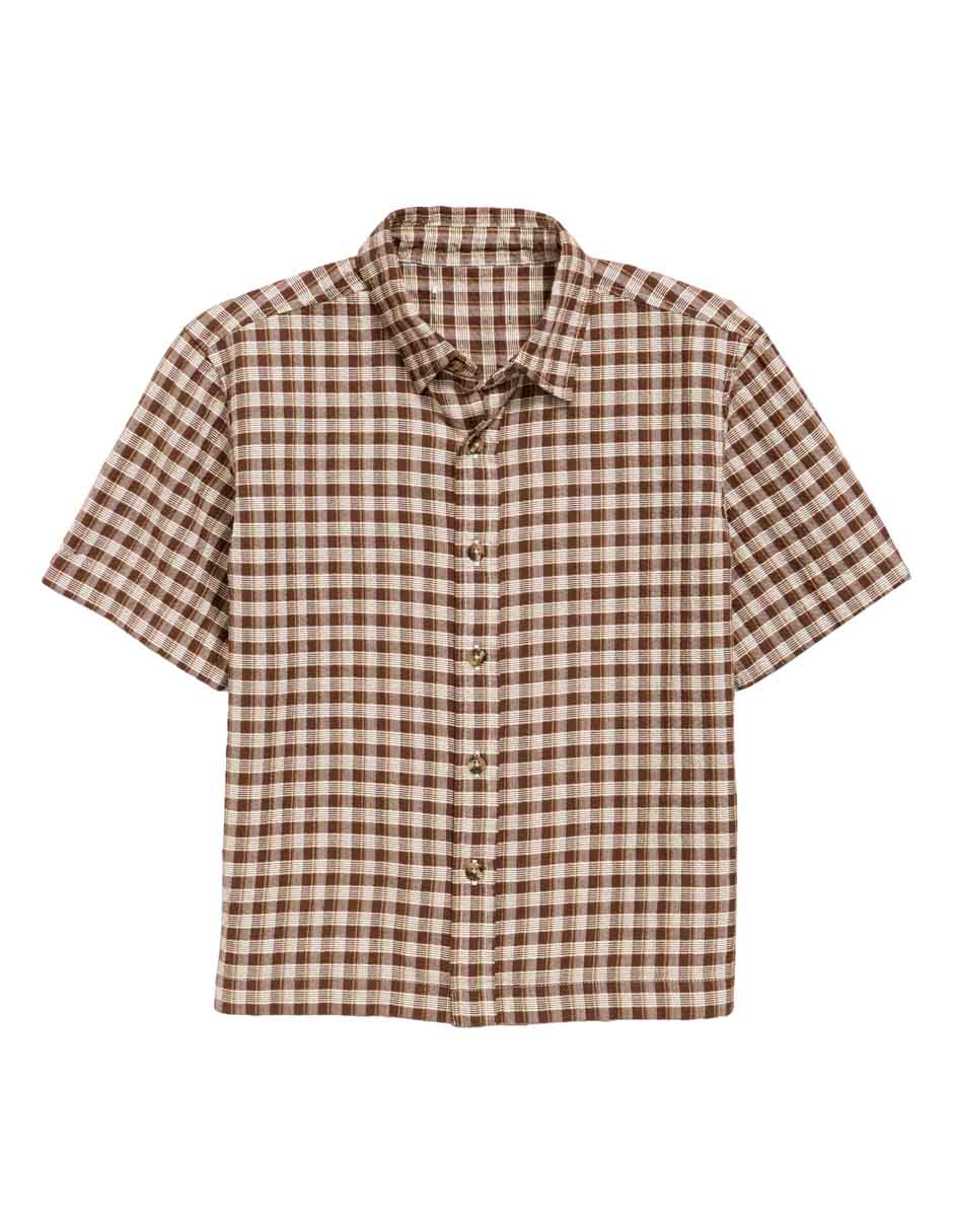 Camisa casual de algodón manga corta para niño Camisa casual de algodón manga corta para niño