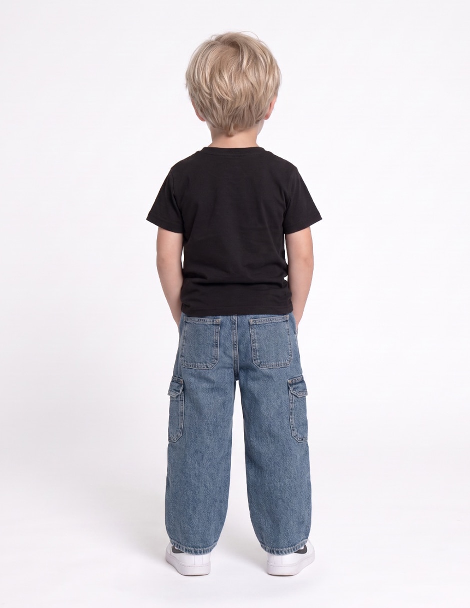 Jeans cargo lavado medio para niño 2