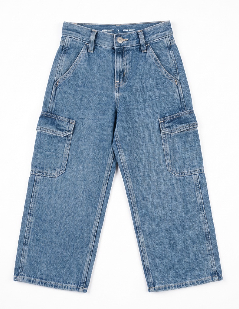 Jeans cargo lavado medio para niño 3