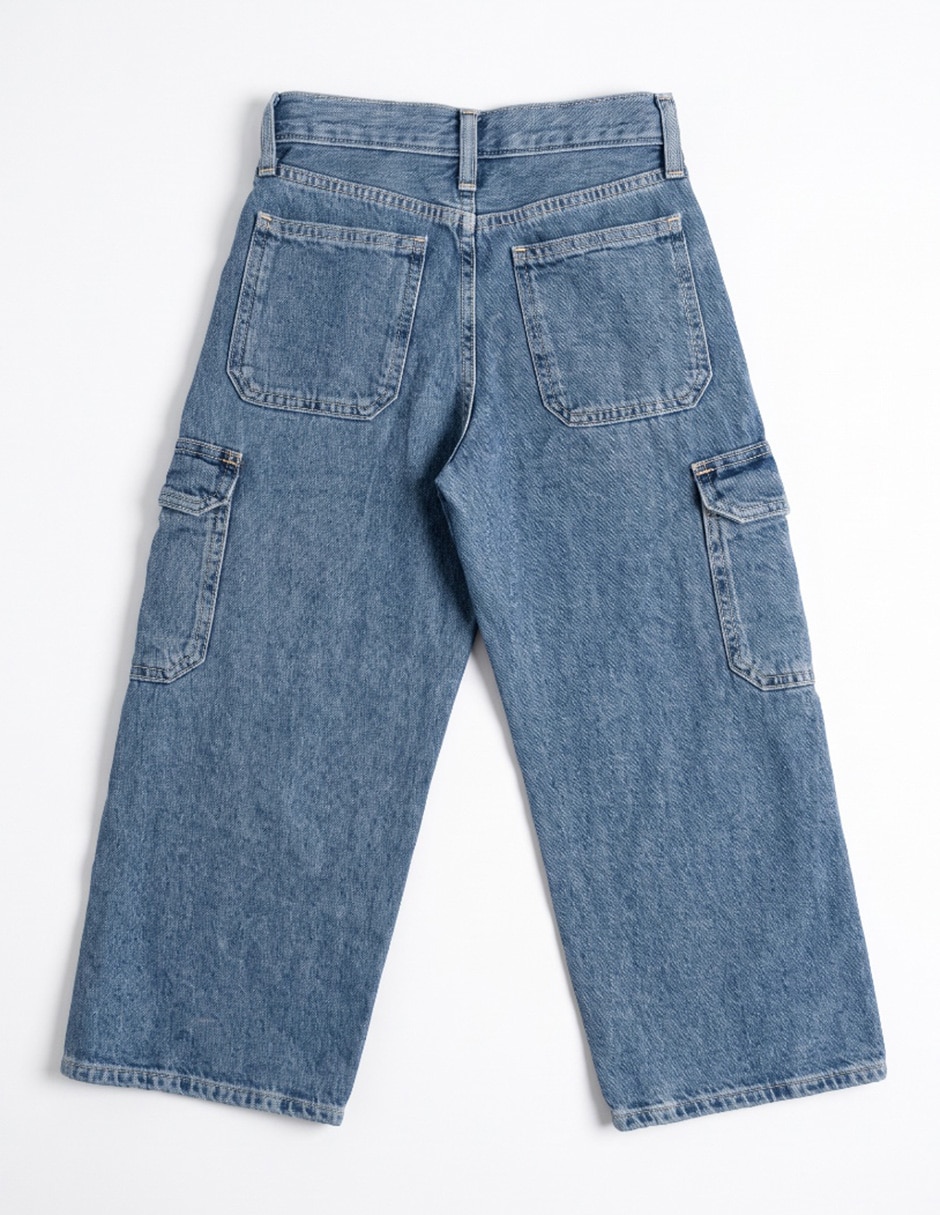 Jeans cargo lavado medio para niño 4