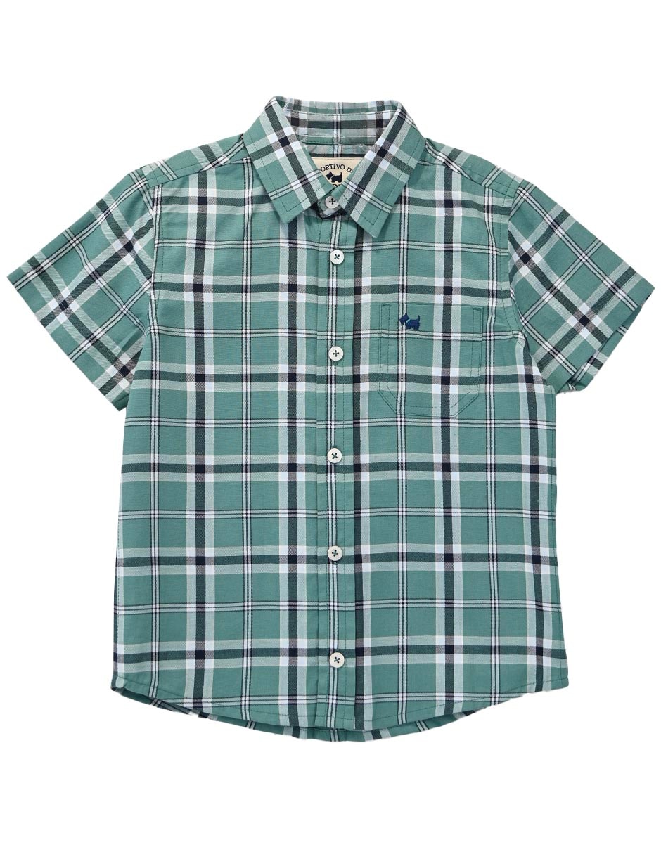 Camisa casual de algodón manga corta para niño Camisa casual de algodón manga corta para niño