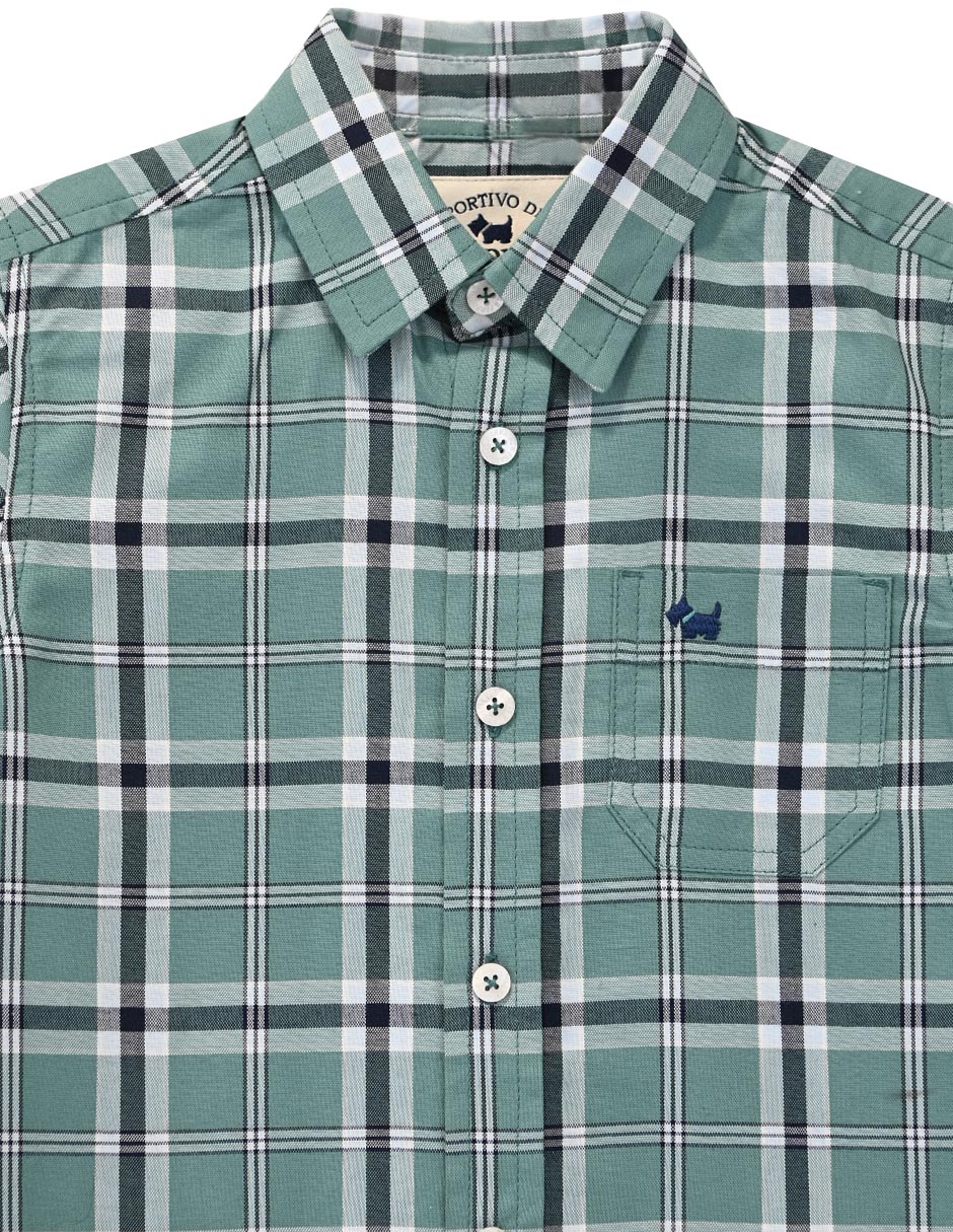 Camisa casual de algodón manga corta para niño 4