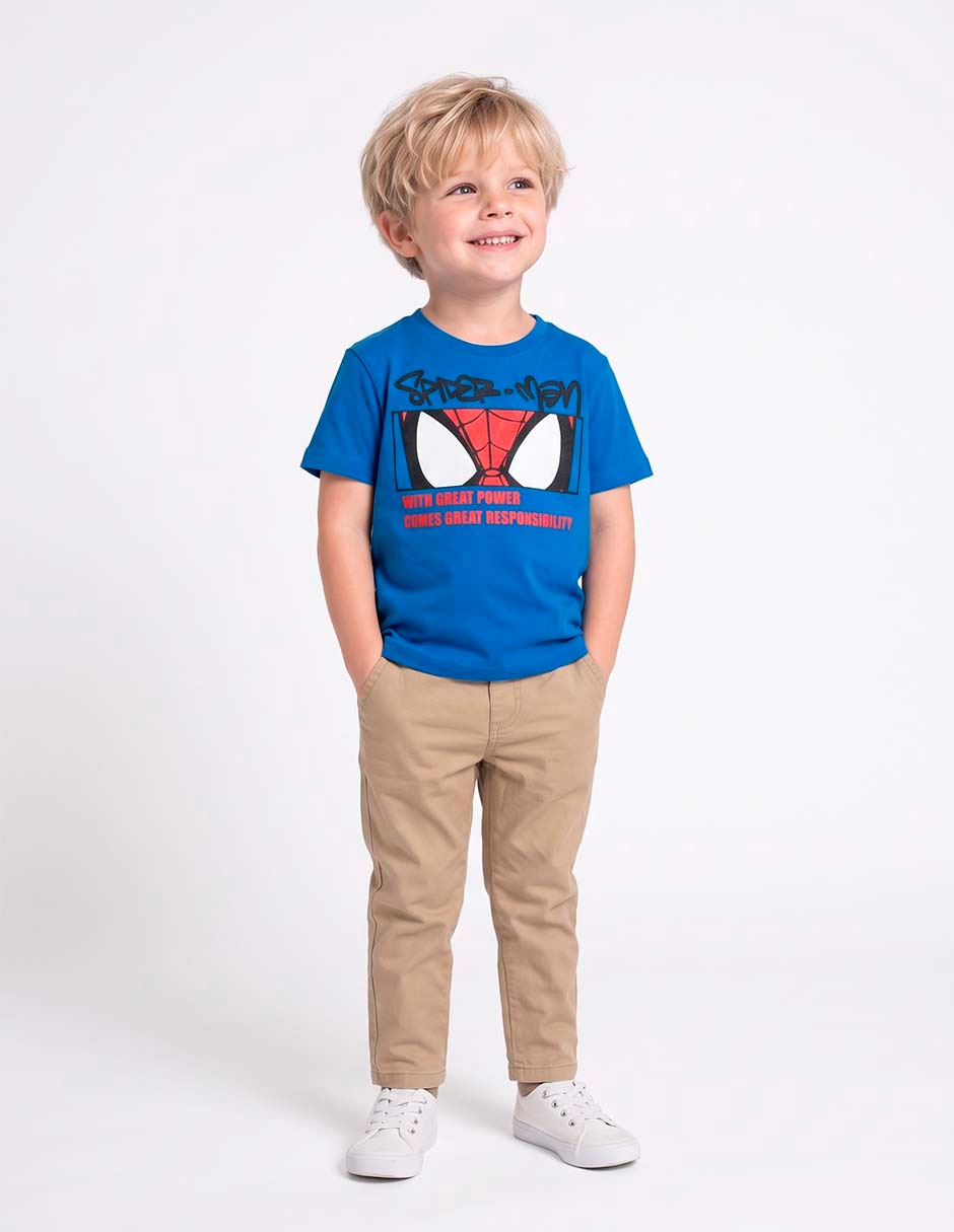 Playera Marvel Spiderman manga corta para niño