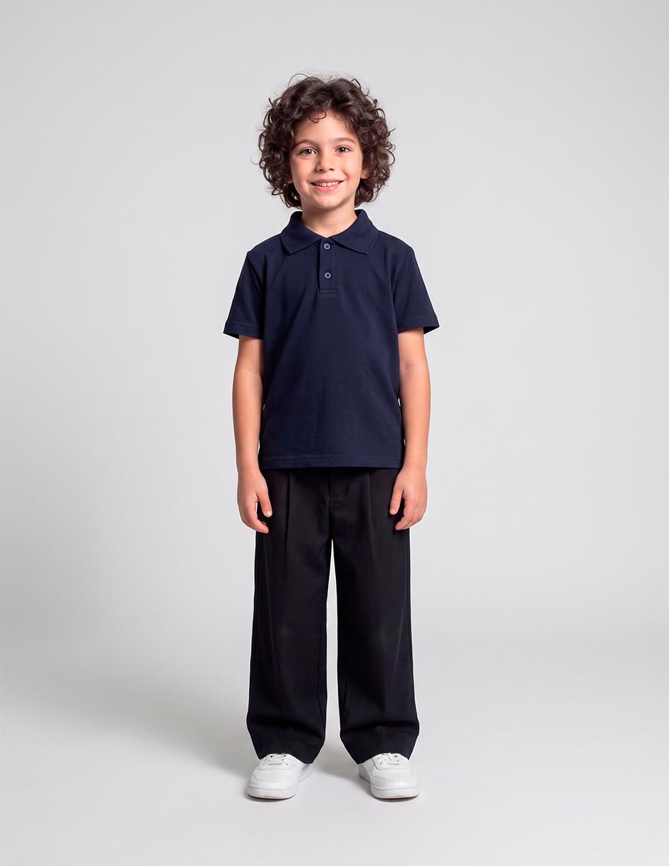 Playera tipo polo de algodón para niño