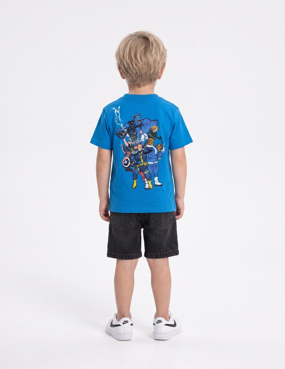 Playera Avergers, X-men y Los 4 Fantásticos manga corta para niño 2