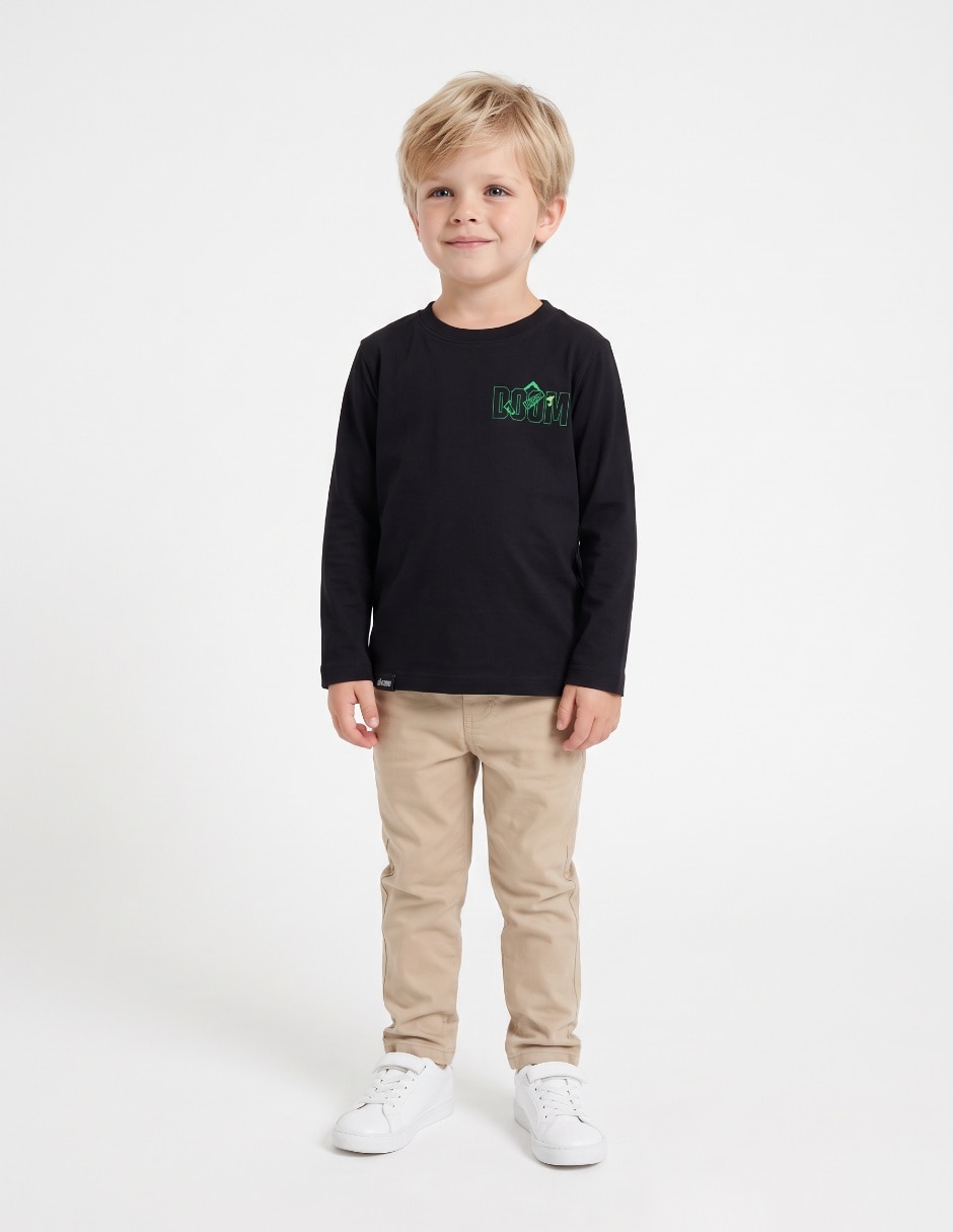 Playera Dr. Doom manga larga para niño Playera Dr. Doom manga larga para niño