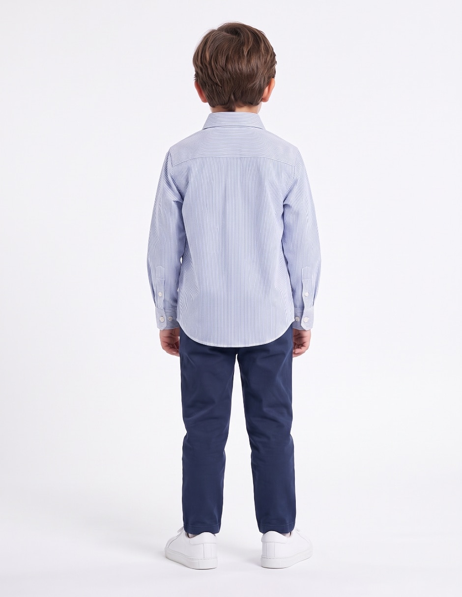 Camisa casual de algodón manga larga para niño 2