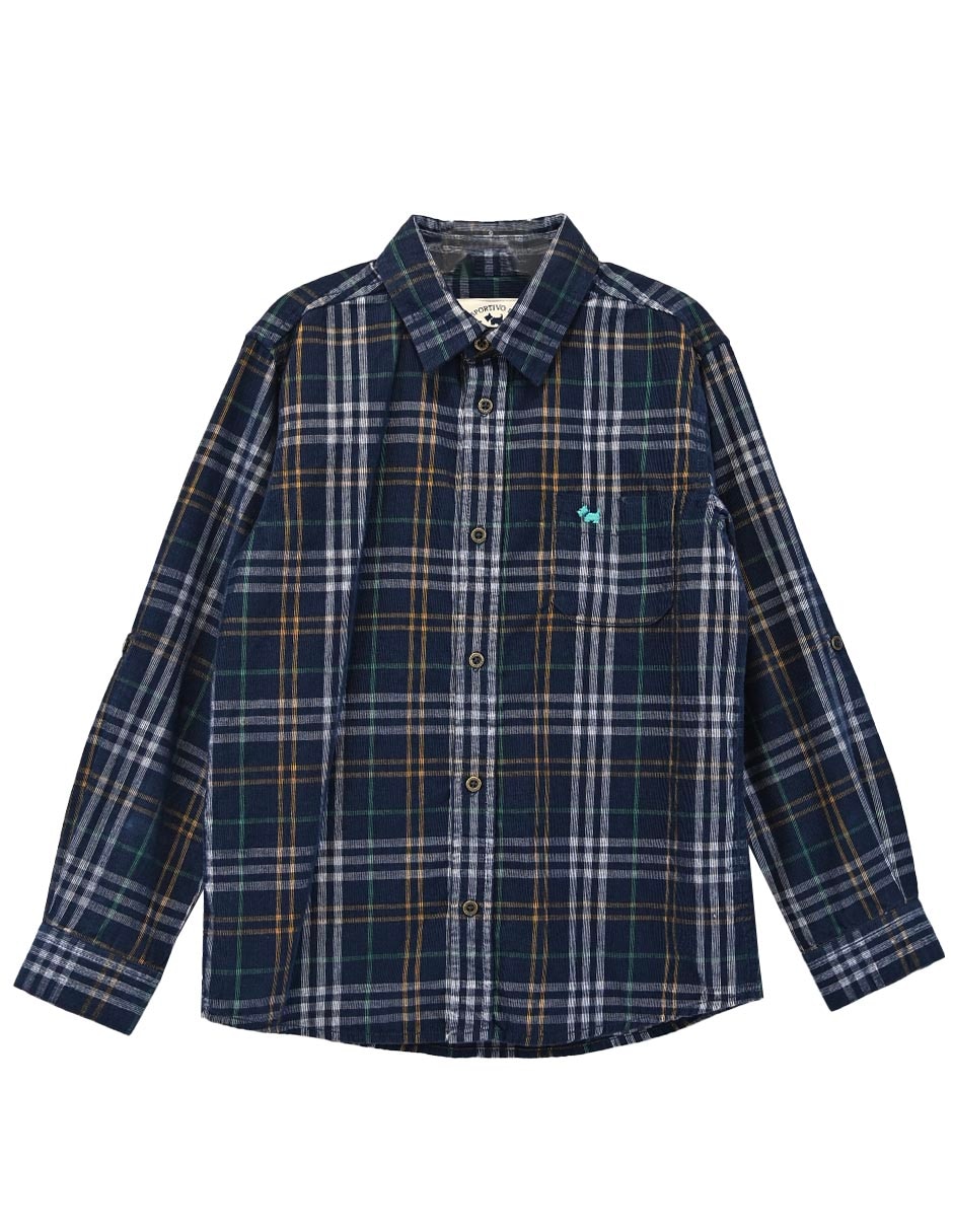 Camisa casual de algodón manga larga para niño Camisa casual de algodón manga larga para niño