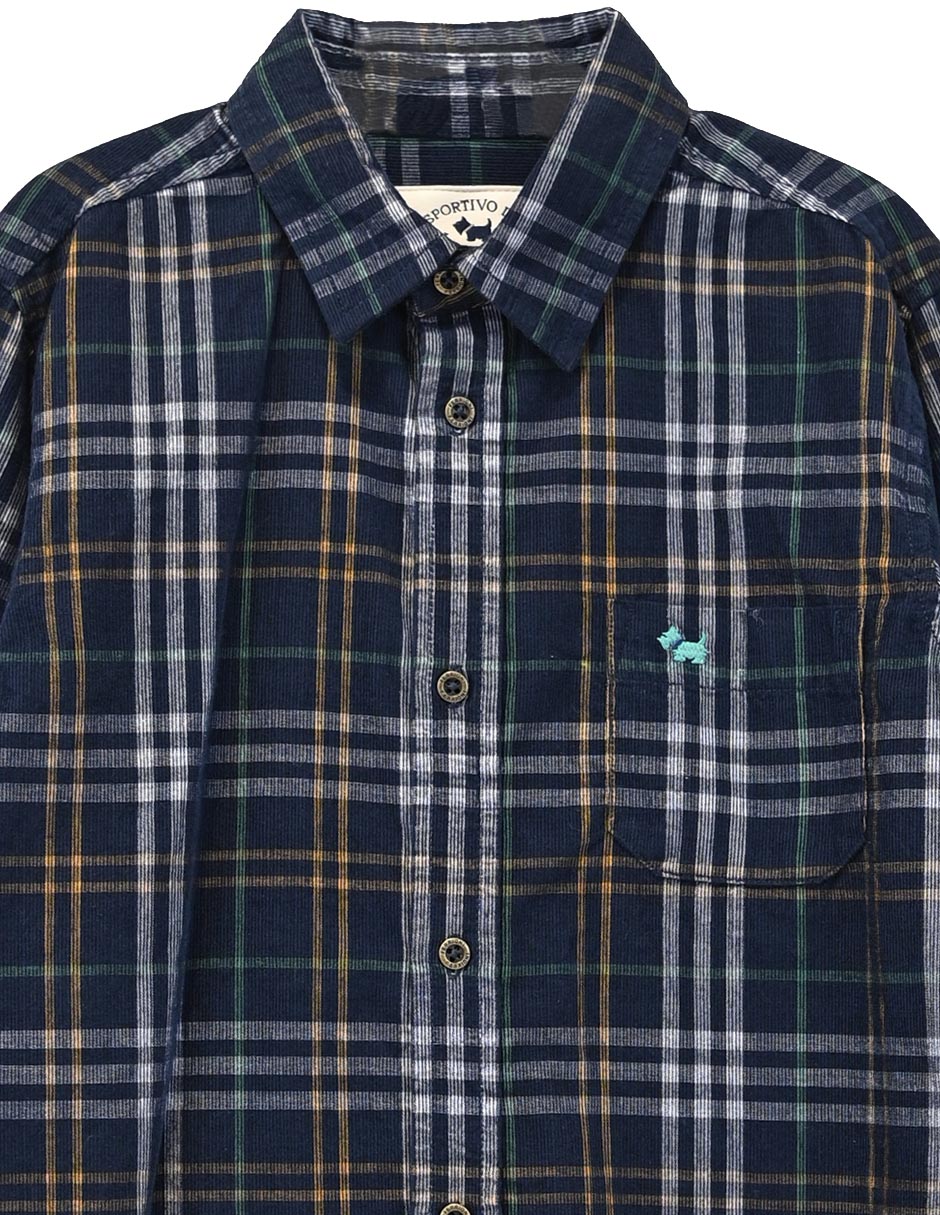 Camisa casual de algodón manga larga para niño 2