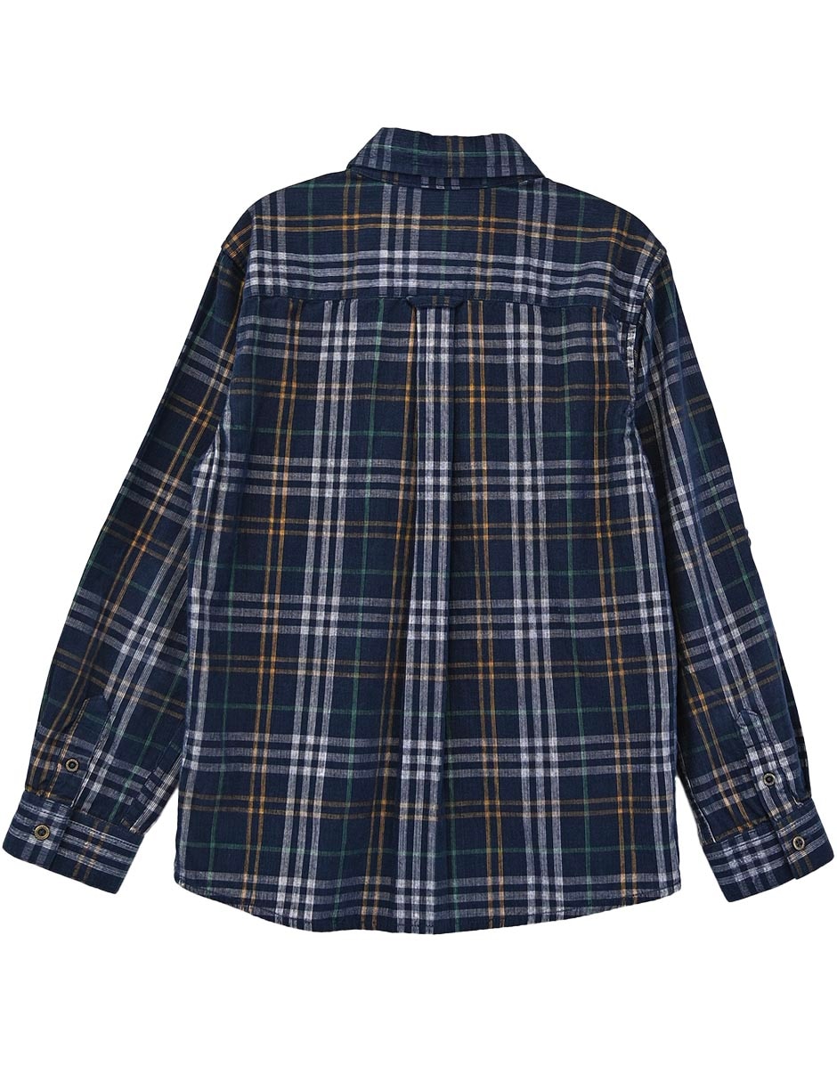 Camisa casual de algodón manga larga para niño 4