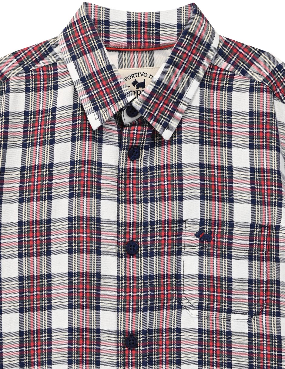 Camisa casual de algodón manga larga para niño 2