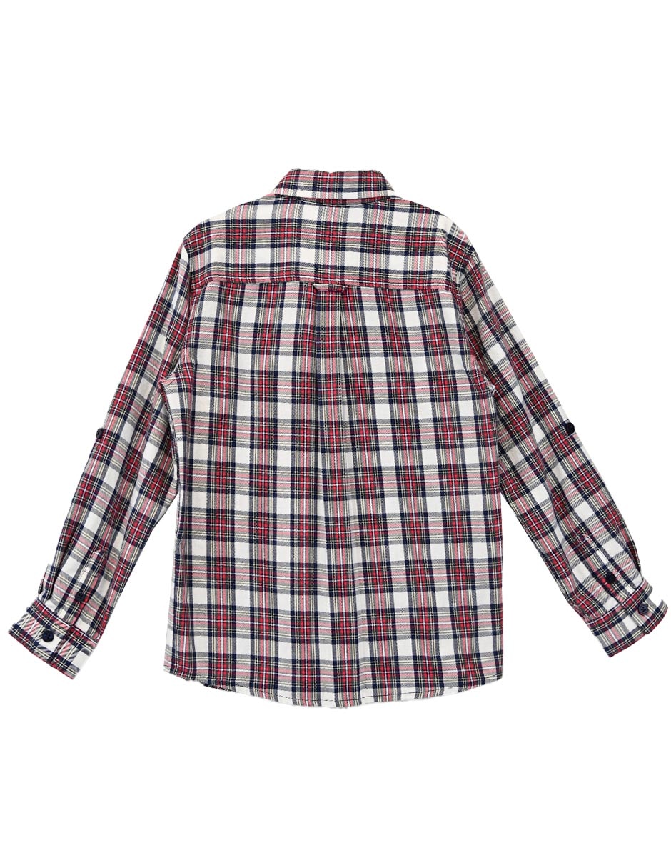 Camisa casual de algodón manga larga para niño 3