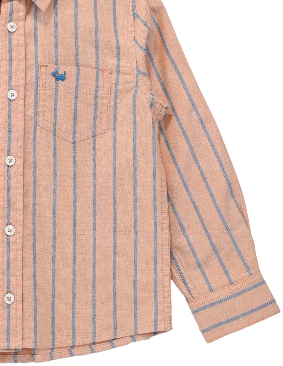 Camisa casual de algodón manga larga para niño 4