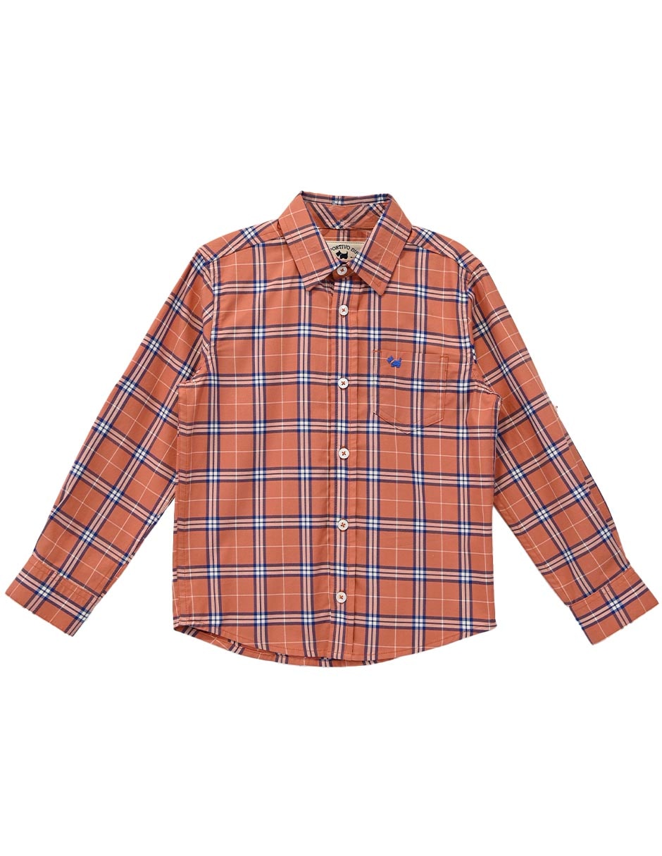 Camisa casual de algodón manga larga para niño