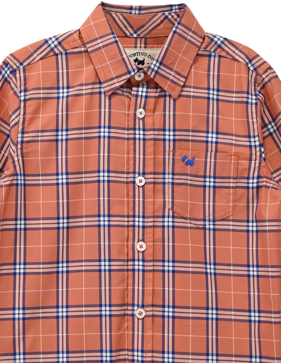 Camisa casual de algodón manga larga para niño 2