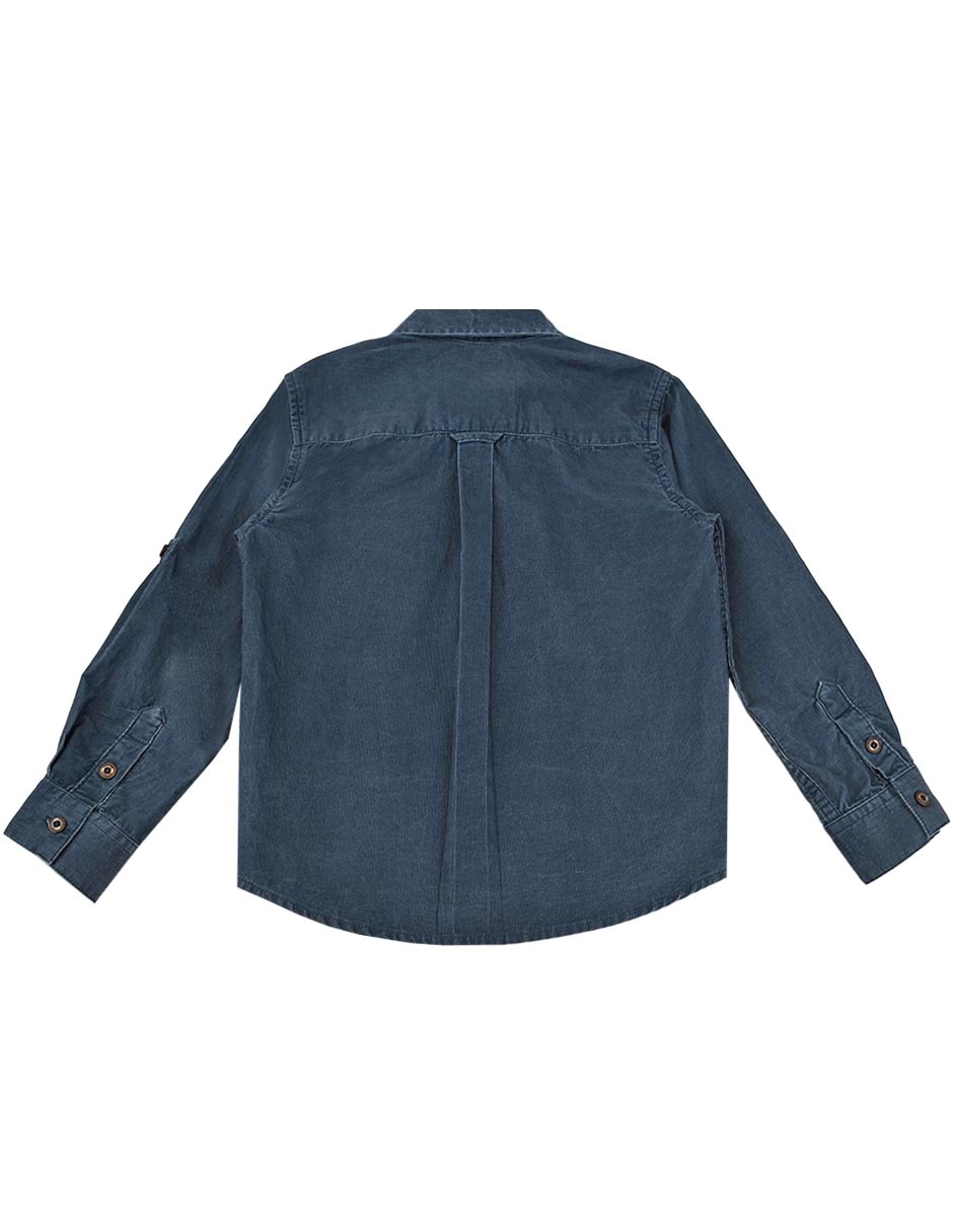 Camisa casual de algodón manga larga para niño 4