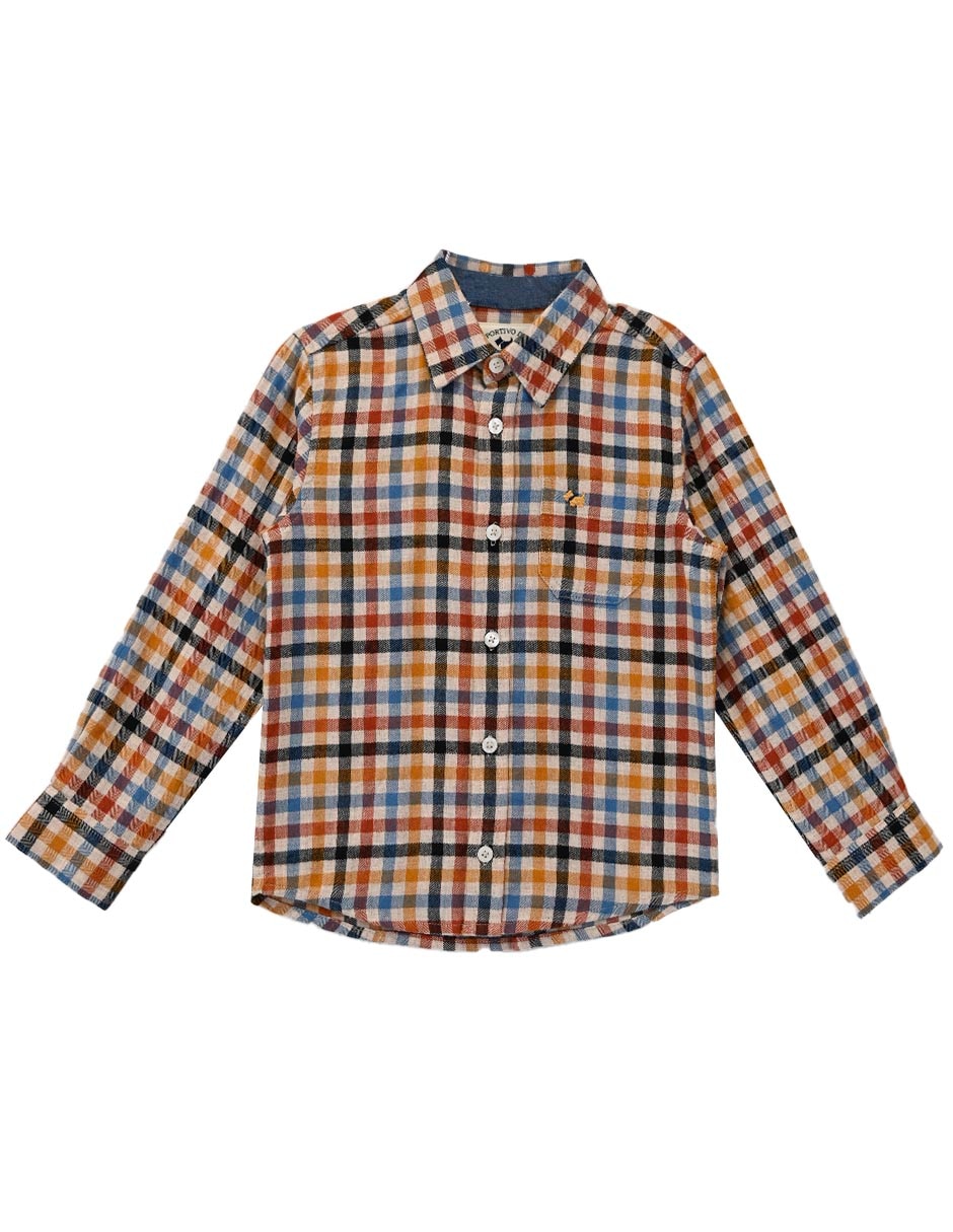 Camisa casual de algodón manga larga para niño Camisa casual de algodón manga larga para niño