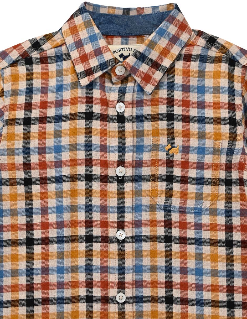 Camisa casual de algodón manga larga para niño 2