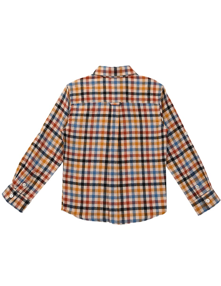 Camisa casual de algodón manga larga para niño 4