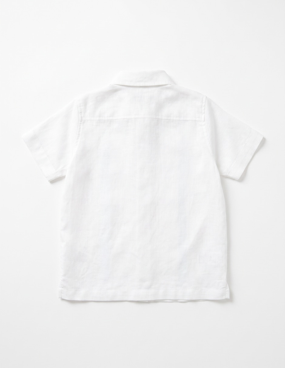 Camisa de vestir de algodón y lino manga corta para niño 2