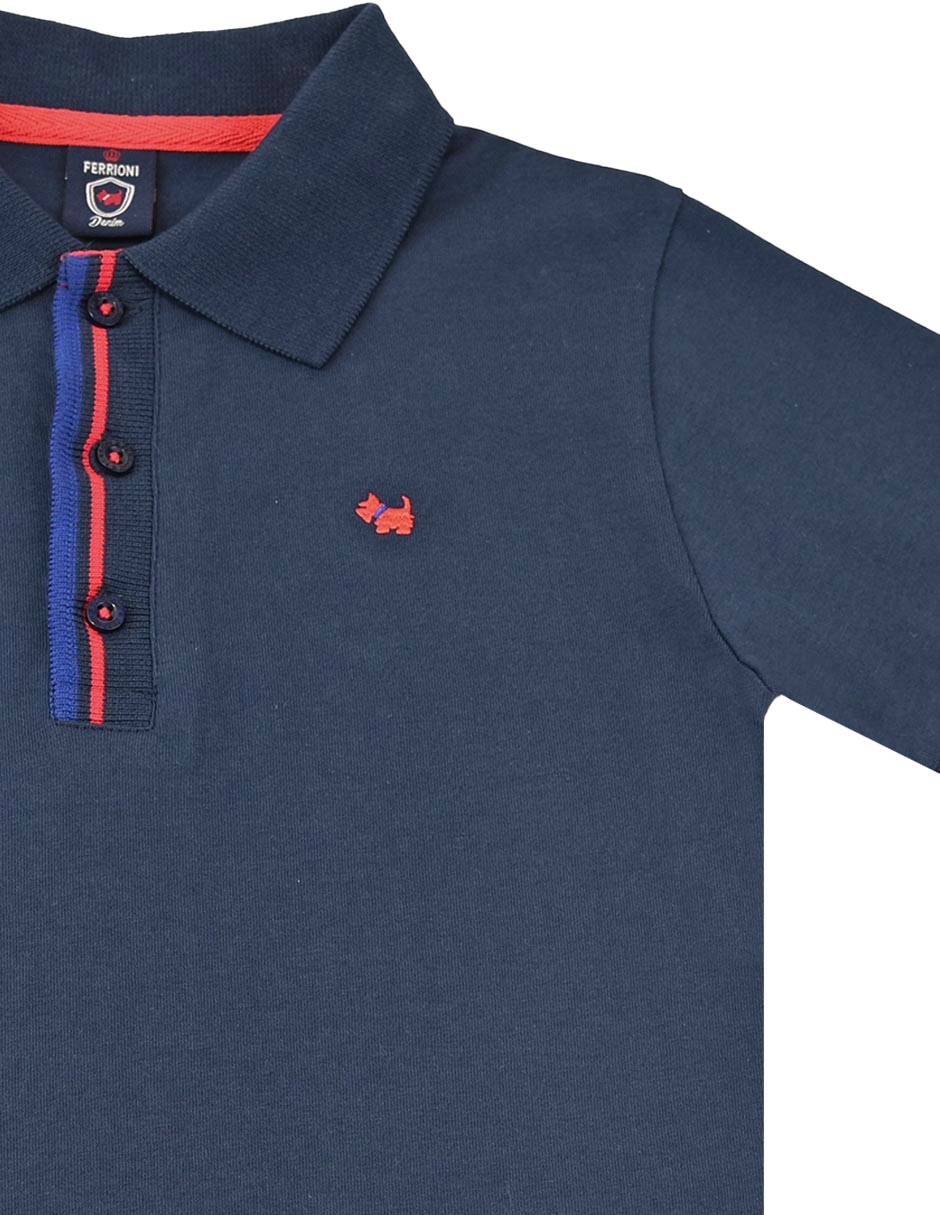 Playera tipo polo de algodón para niño 4