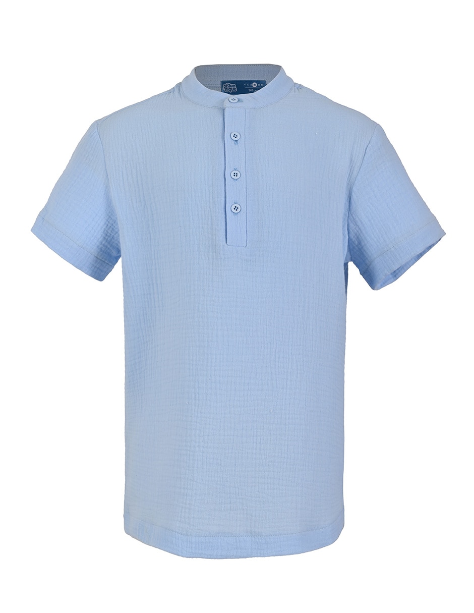 Camisa casual de algodón manga corta para niño Camisa casual de algodón manga corta para niño