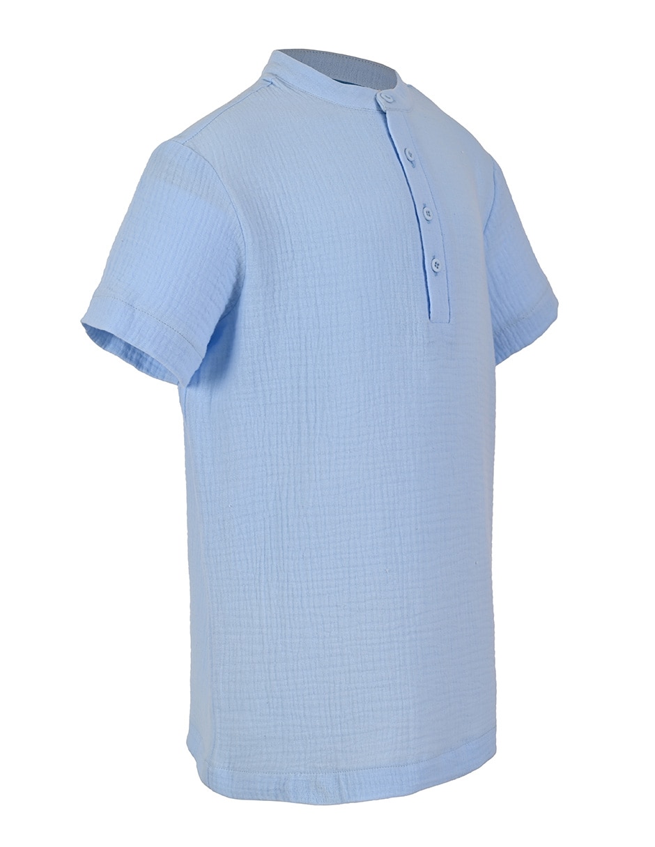 Camisa casual de algodón manga corta para niño 3