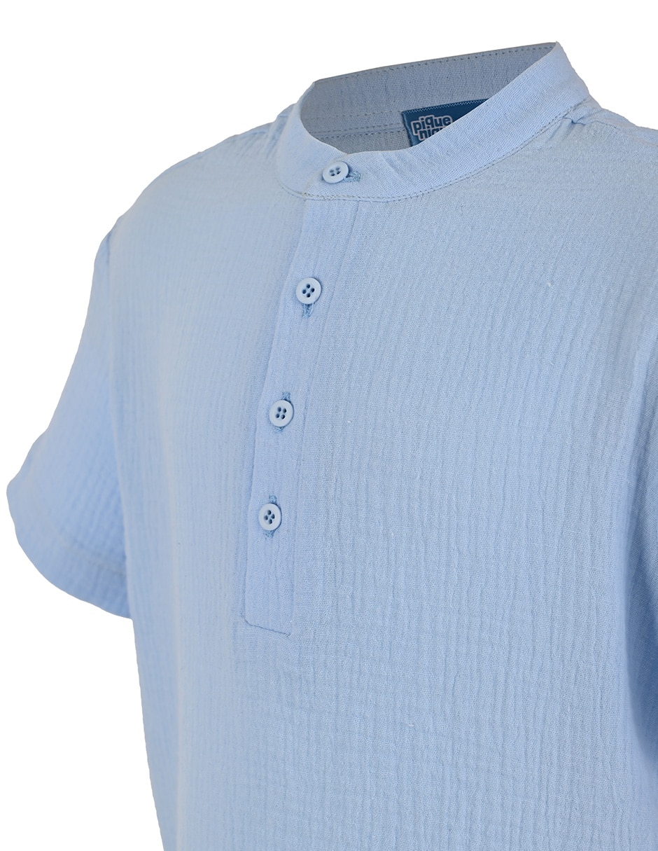 Camisa casual de algodón manga corta para niño 4