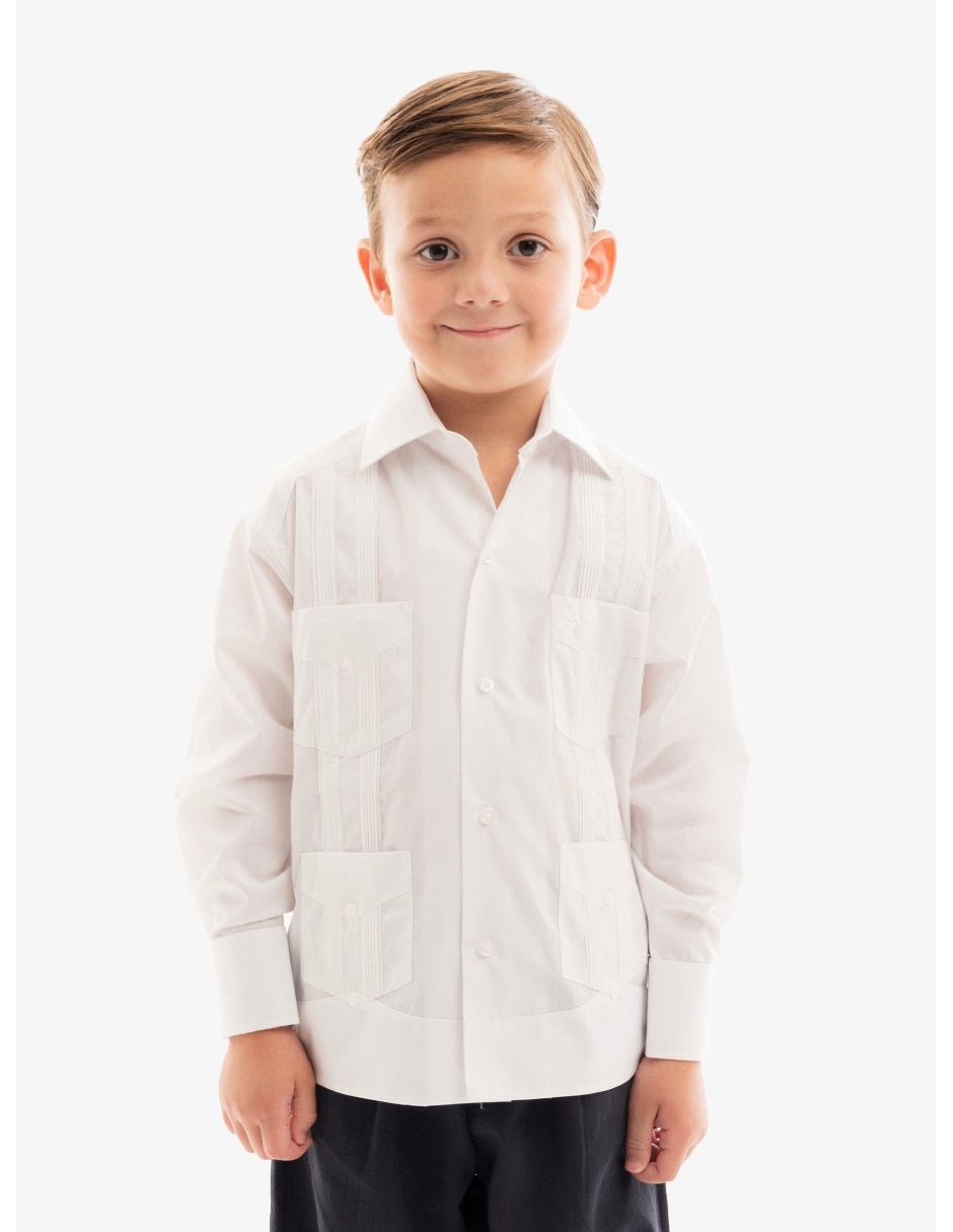 Guayabera manga larga para niño Guayabera manga larga para niño