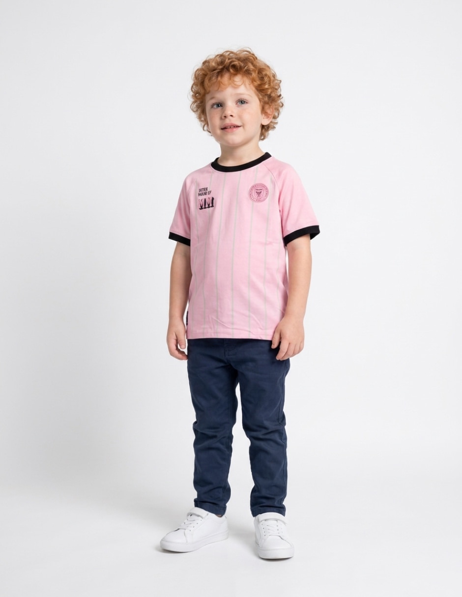 Playera club internacional de fútbol miami manga corta para niño Playera club internacional de fútbol miami manga corta para niño