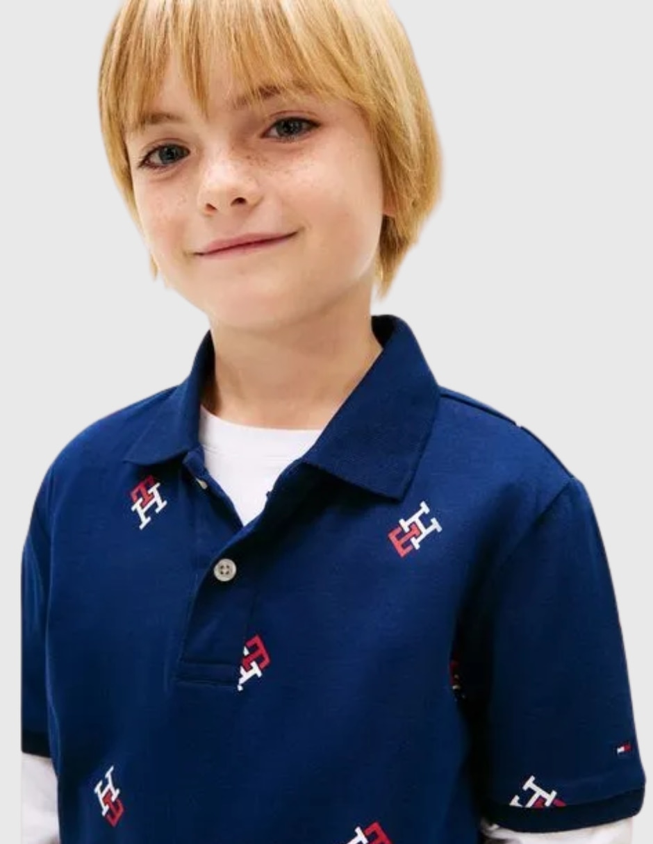 Playera tipo polo de algodón para niño 3