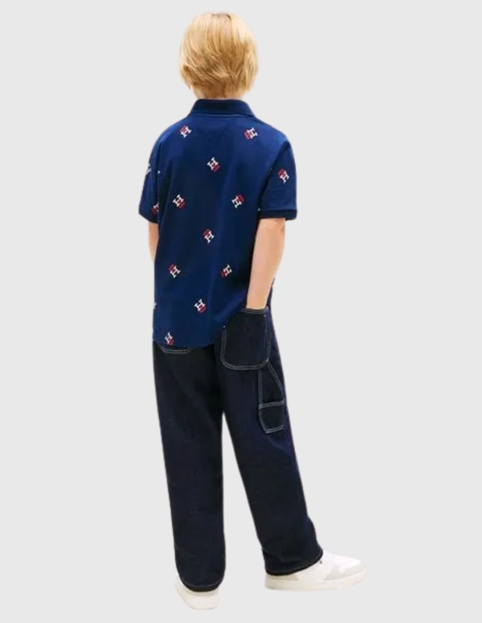 Playera tipo polo de algodón para niño 4
