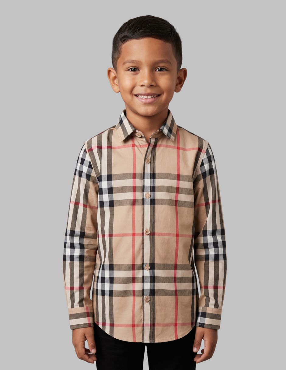 Camisa casual ksh450 manga larga para niño
