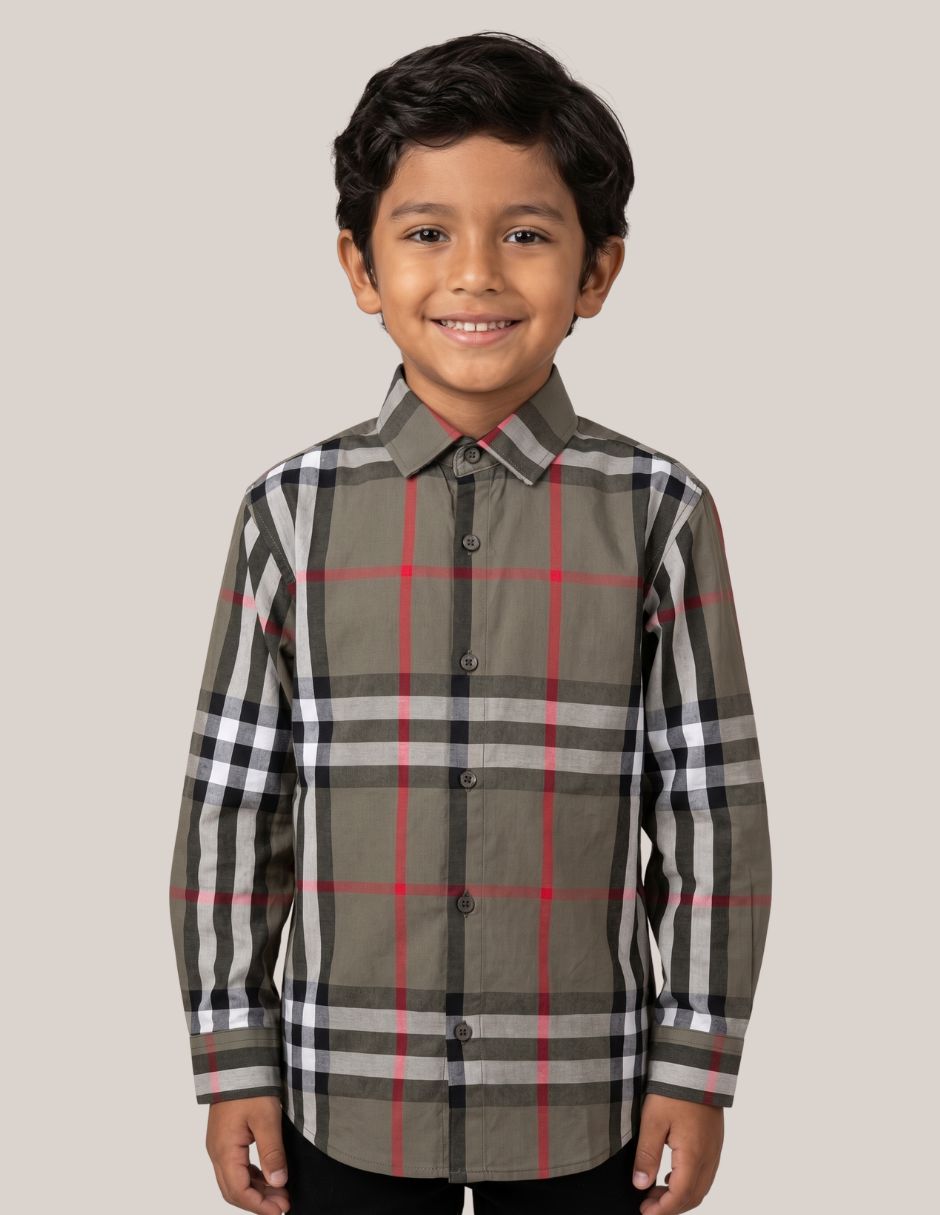 Camisa casual ksh450 manga larga para niño 1