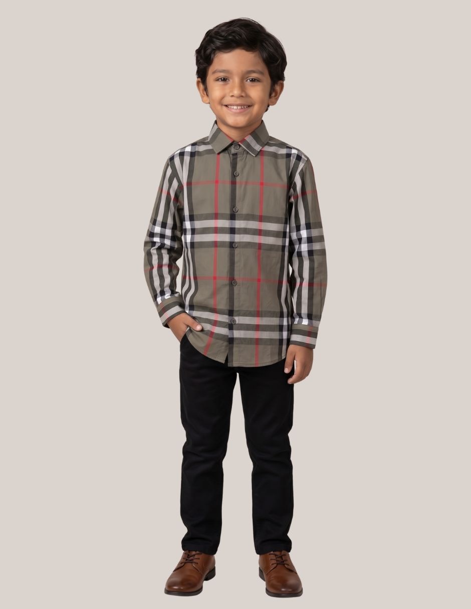 Camisa casual ksh450 manga larga para niño 3