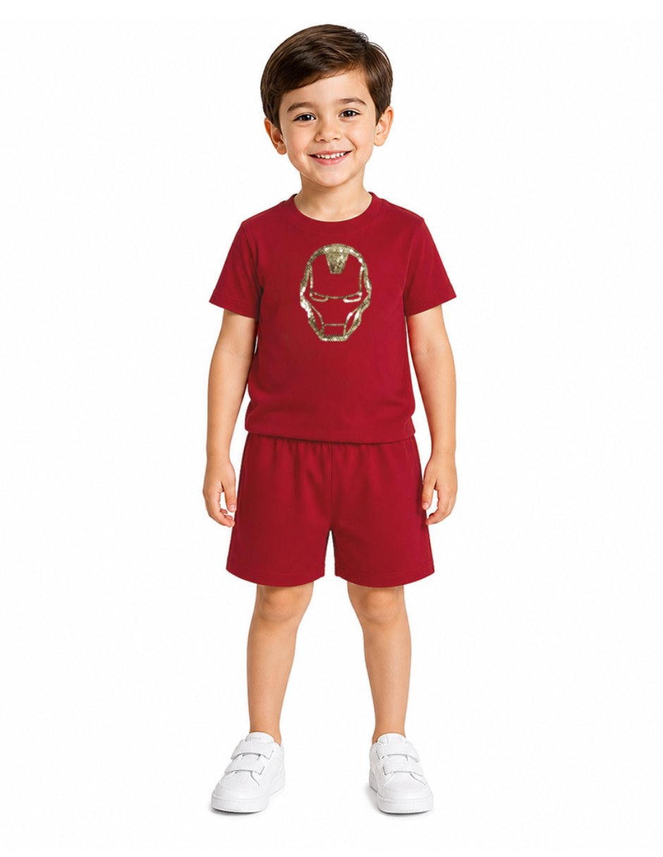 Conjunto casual iron man de algodón para niño