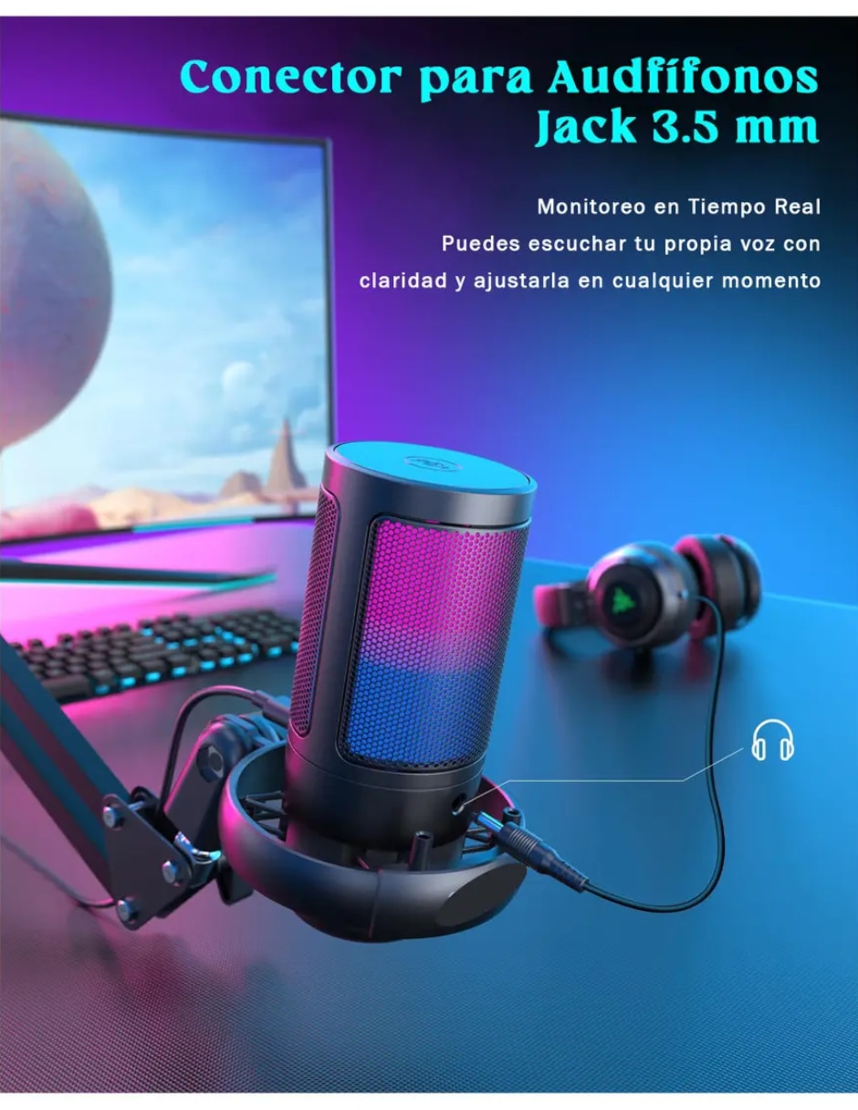 Micrófono gamer Genérica alámbrica
