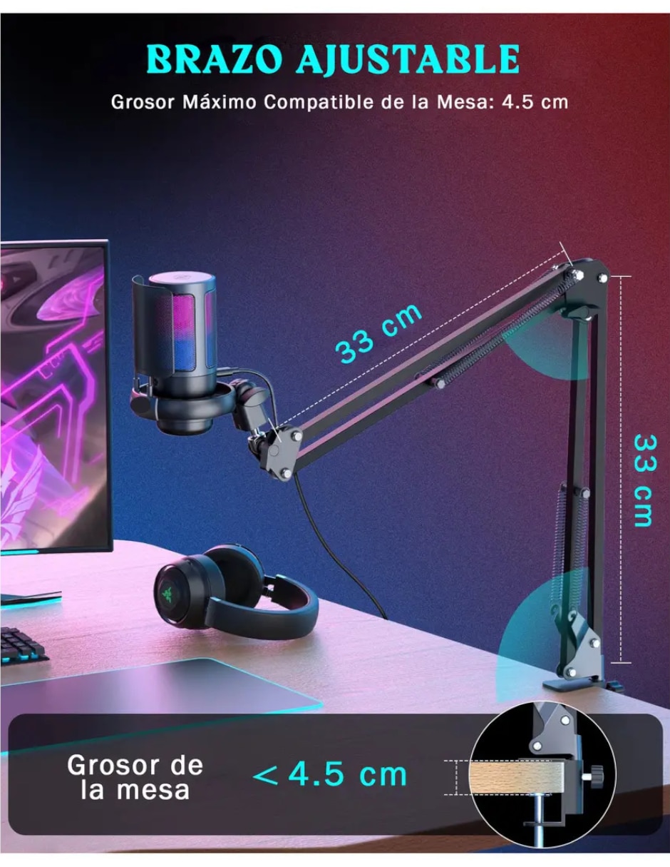 Micrófono gamer Genérica alámbrica