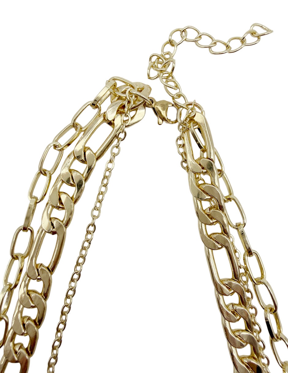 Collar con dije flor moon de oro laminado 10 k